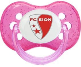 FC Sion + prénom : Rose à paillette embout cerise