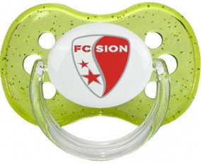 FC Sion + prénom : Vert à paillette embout cerise