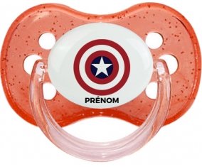Captain america + prénom : Rouge à paillette embout cerise