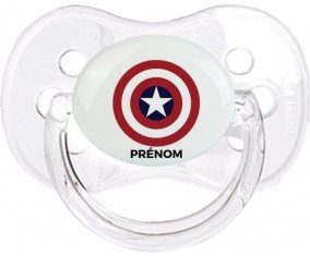 Captain america + prénom : Transparent classique embout cerise