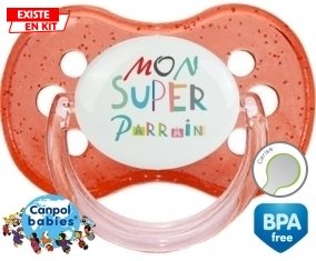 Mon super parrain + prénom : Rouge à paillette embout cerise