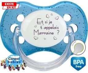 Et si je t'appelais Marraine ? + prénom : Bleu à paillette embout cerise