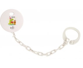 Attache tototte Joyeux anniversaire style 3 + prénom couleur Blanc