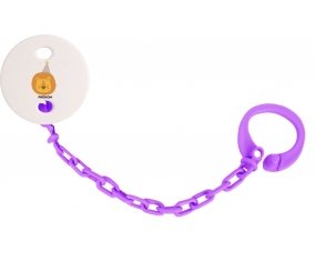 Attache tototte Lion anniversaire + prénom couleur Violet