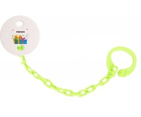 Attache-tototte Cadeaux anniversaire style 2 + prénom couleur Verte