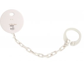 Attache-tétine Éléphant style 5 + prénom couleur Blanc