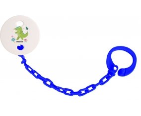 Attache-tototte Croco + prénom couleur Marine