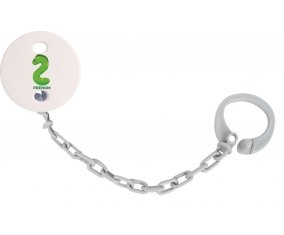 Attache-sucette Deux ans anniversaire style 5 + prénom couleur Grise