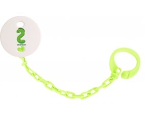 Attache-sucette Deux ans anniversaire style 5 + prénom couleur Verte