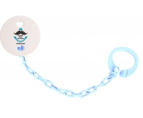 Attache sucette Joyeuse Fêtes des pères style 1 garçon + prénom couleur Bleu ciel