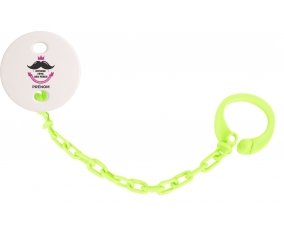 Attache tototte Joyeuse Fêtes des pères style 1 fille + prénom couleur Verte