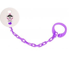 Attache-tétine Joyeuse Fêtes des pères style 1 fille + prénom couleur Violet