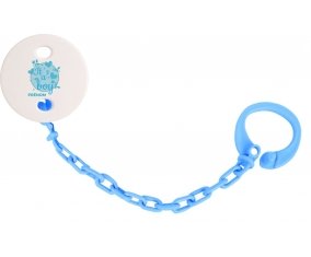 Attache-tototte It's a boy + prénom couleur Bleu turquoise