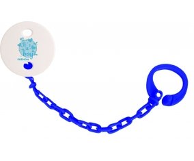 Attache sucette It's a boy + prénom couleur Marine