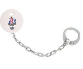 Attache-tétine Allez Paris saint-germain + prénom couleur Grise