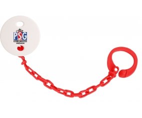 Attache tototte Allez Paris saint-germain + prénom couleur Rouge