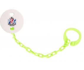 Attache-tétine Allez Paris saint-germain + prénom couleur Verte