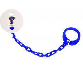 Attache-tétine Force Paris saint-germain + prénom couleur Marine
