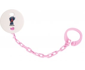 Attache-tototte Force Paris saint-germain + prénom couleur Rose clair