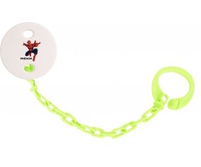 Attache sucette Spiderman + prénom couleur Verte