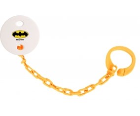 Attache tototte Batman + prénom couleur Orange
