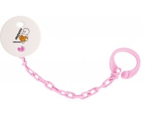 Attache sucette Halloween casper + prénom couleur Rose clair