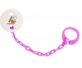 Attache tototte Halloween casper + prénom couleur Rose fuschia