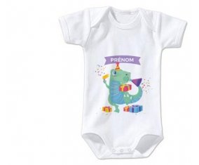 Body bébé Joyeux anniversaire style 2 + prénom 6/12 mois manches Longues