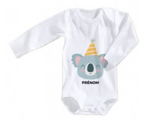 Body bébé Koala anniversaire + prénom 12/18 mois manches Courtes