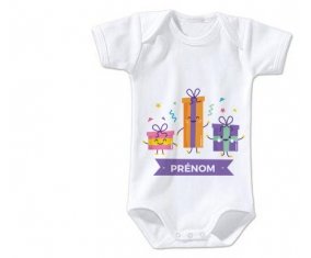 Body bébé Cadeaux anniversaire style 1 + prénom 12/18 mois manches Longues