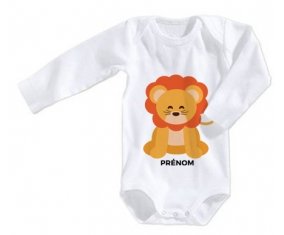 Body bébé Lion style 3 + prénom 12/18 mois manches Longues