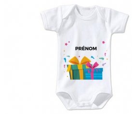 Body bébé Cadeaux anniversaire style 2 + prénom 12/18 mois manches Longues
