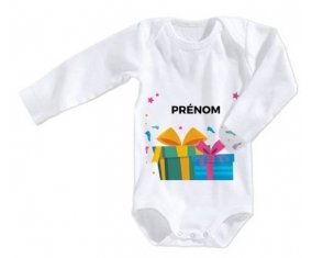 Body bébé Cadeaux anniversaire style 2 + prénom 12/18 mois manches Longues