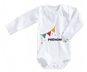 Body bébé Guirlande + prénom 3/6 mois manches Courtes
