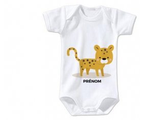Body bébé Tigre style 2 + prénom 12/18 mois manches Courtes