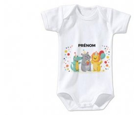 Body bébé Fête d'anniversaire + prénom 3/6 mois manches Longues