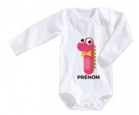 Body bébé un an anniversaire style 3 + prénom 6/12 mois manches Courtes