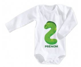 Body bébé Deux ans anniversaire style 5 + prénom 12/18 mois manches Longues