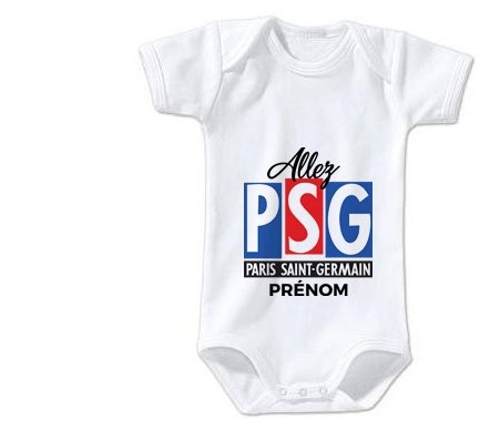 Bavoir Psg Bébé Garçon Body + Bavoir Bébé Garçon PSG - Collection Officielle Paris Saint Germain | 100% Coton Body Psg