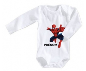 Body bébé Spiderman + prénom 6/12 mois manches Courtes
