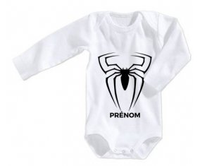 Body bébé Spiderman araignée + prénom 12/18 mois manches Longues