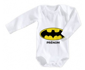 Body bébé Batman + prénom 3/6 mois manches Courtes
