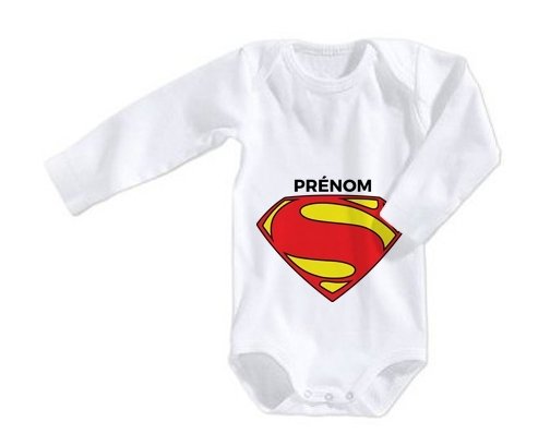 Body Bebe Personnalise Superman Prenom En Coton