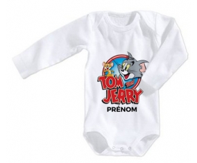 Body bébé Tom & Jerry + prénom 12/18 mois manches Courtes