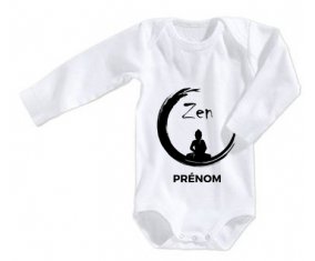 Body bébé Zen méditation + prénom 6/12 mois manches Courtes