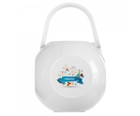 Boîte à sucette Joyeux anniversaire style 1 + prénom de couleur Blanche