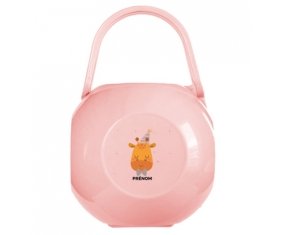 Boîte à sucette Girafe anniversaire + prénom de couleur Rose