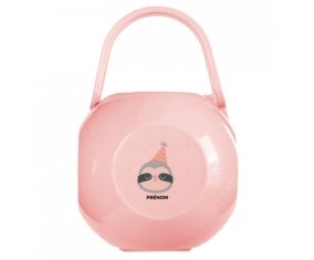Boîte à sucette Paresseux anniversaire + prénom de couleur Rose