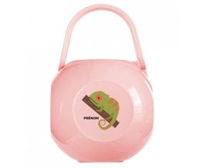 Boîte à sucette Camelion + prénom de couleur Rose