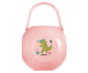 Boîte à sucette Croco + prénom de couleur Rose